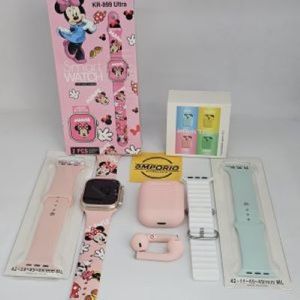 COMBO NIÑOS RELOJ ULTRA KR999 + PULSO OBSEQUIO + AUDIFONOS I12TWS MINNIE