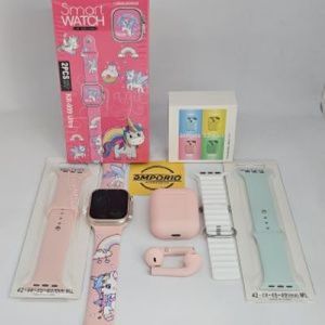 COMBO NIÑOS RELOJ ULTRA KR999 + PULSO OBSEQUIO + AUDIFONOS I12TWS UNICORNIO