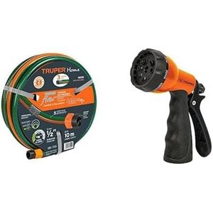 Manguera 1/2"reforzada 3 capas 20 m conexiones plásticas Truper