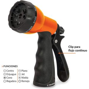 Manguera 1/2"reforzada 3 capas 20 m conexiones plásticas Truper