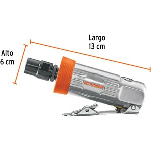Kit de mini esmeriladora neumática 1/4" con estuche plástico Truper