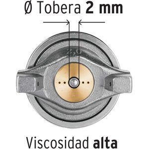 Pistola para pintar gravedad LVMP vaso aluminio boquilla 2 mm Truper