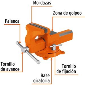 Tornillo de banco 6" tipo europeo de hierro nodular Truper TA-6-L