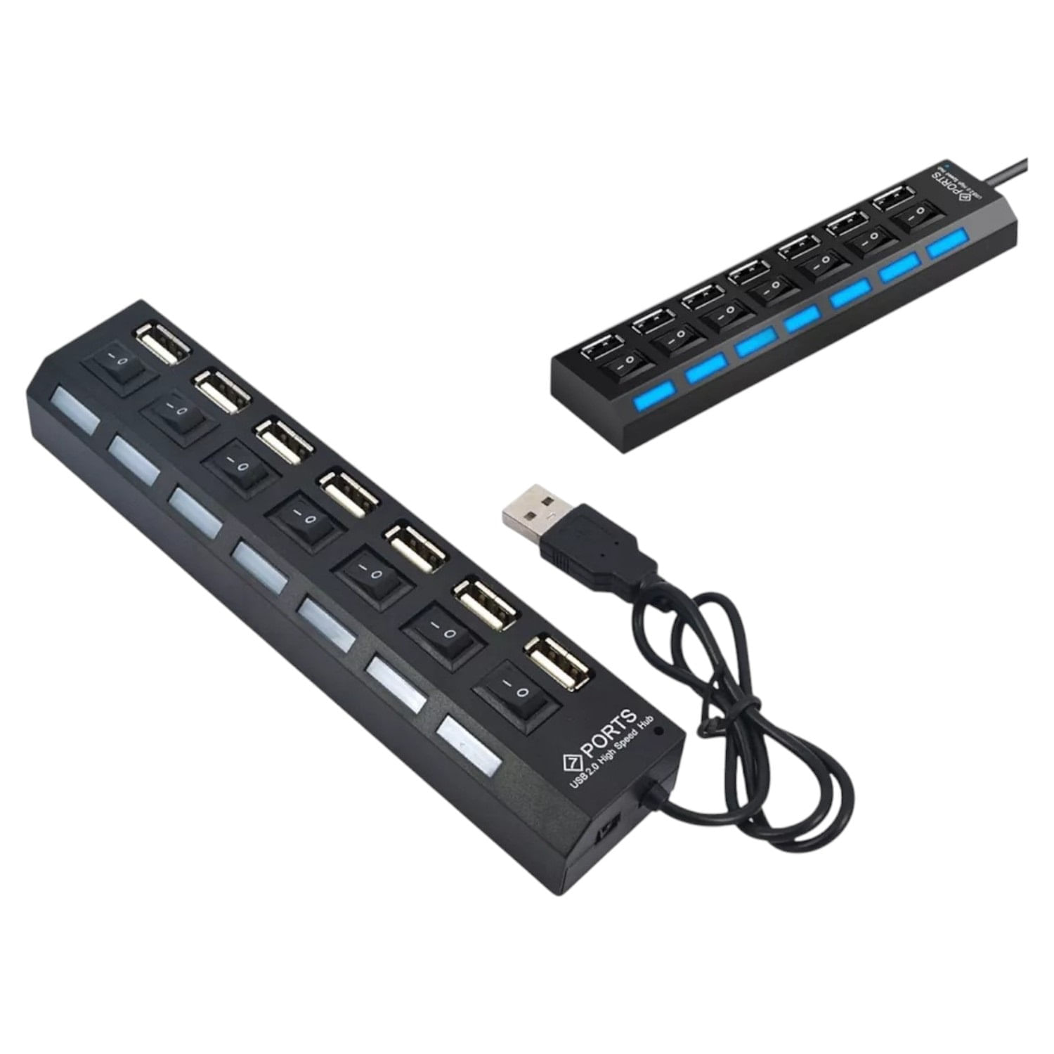 Hub USB 7 Puertos con Interruptor Individual y Luz LED - Agaval