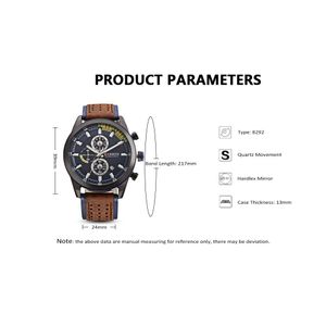 Reloj CURREN 8292 Cronógrafo Para Hombre Pulso De Cuero