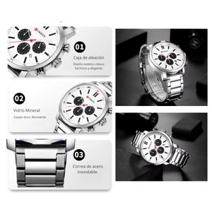 Reloj CURREN 8315 Para Hombre Plateado