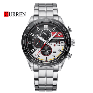 Reloj CURREN 8410 Cronógrafo Para Hombre Plateado