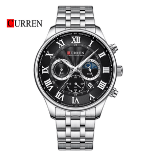 Reloj CURREN 8427 Cronógrafo Para Hombre Plateado