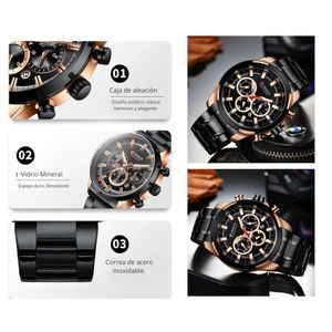 Reloj CURREN 8361 Cronógrafo Para Hombre – Negro