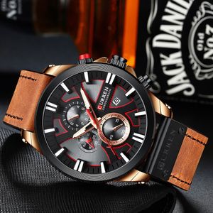 Reloj CURREN 8346 Cronógrafo Para Hombre Pulso De Cuero
