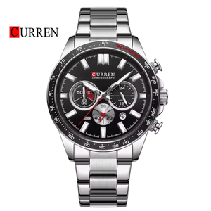 Reloj CURREN 8418 Cronógrafo Para Hombre Plateado