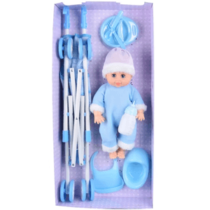 Muñeca Bebé Con Carriola Y Accesorios Infantil