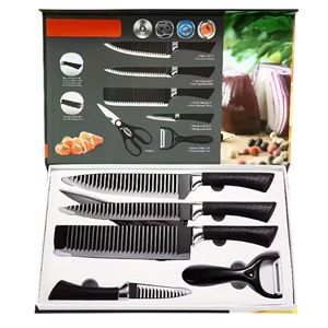 Set Kit Juego 6 Cuchillos Cerámica Negros