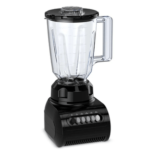 Licuadora 2 En 1 Altezza 4 Velocidades Negra Vaso Plástico