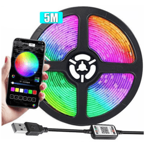 Luces LED Rgb 5 M Con Control 5V + App