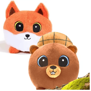 Set De Peluches Castor Y  Zorro