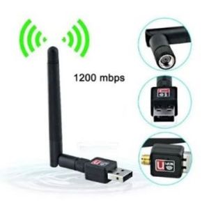 Adaptador Receptor Wifi Usb Inalambrico 1200 Mbps Con Antena