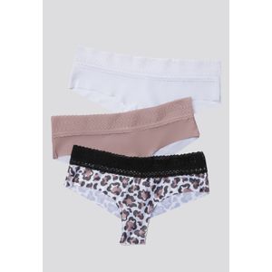 Cachetero Paq X3 Mujer Rosa Malva/Blanco/Estampado FI 96631