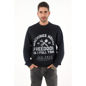 Buzo negro estampado para hombre