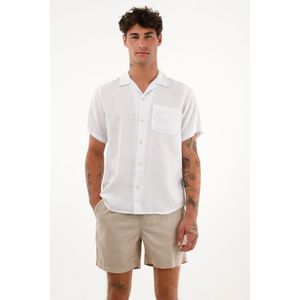 Camisa crudo manga corta en 100% lino para hombre