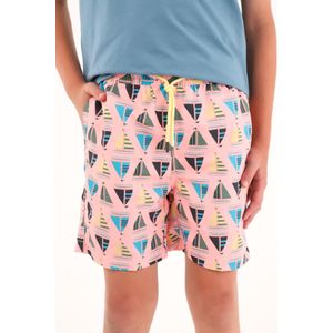 Pantaloneta de baño con estampado de veleros para niño