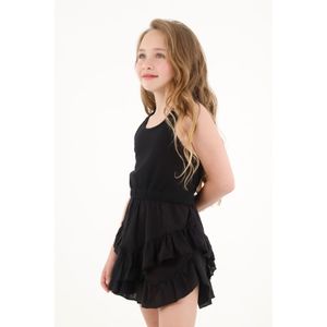 Vestido corto con boleros y elástico en la cintura para niña