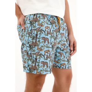 Pantaloneta de baño con estampado selva para hombre