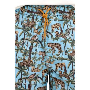 Pantaloneta de baño con estampado selva para hombre
