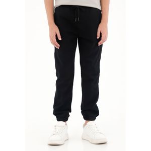 Pantalón jogger negro con bolsillos tipo carpenter para niño