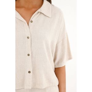 Camisa manga corta crudo para mujer