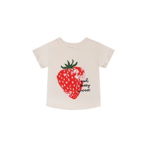 Camiseta con estampado de fresa para niña
