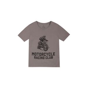 Camiseta gris con estampado frontal para niño