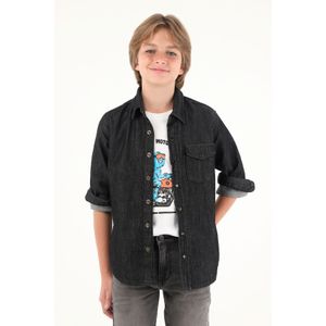 Camisa negra manga larga para niño