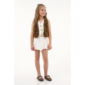 Chaleco de tela afelpada animal print para niña