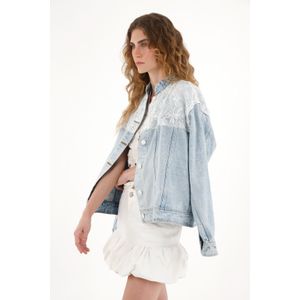 Chaqueta tipo tracker con detalles en encaje para mujer