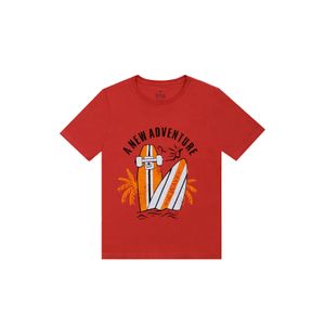 Camiseta naranja con estampado para niño
