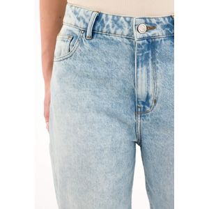 Jean Mom tiro alto azul para mujer