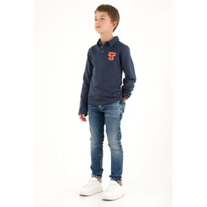 Buzo cuello tipo polo azul para niño