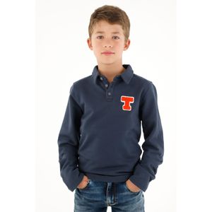 Buzo cuello tipo polo azul para niño