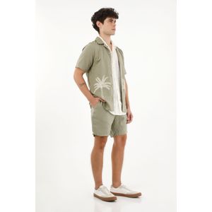 Camisa tipo bowling con diseño de palmeras para hombre