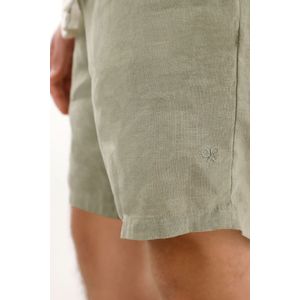 Bermuda chino en 100% lino verde para hombre