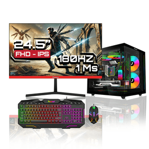 Computador Gamer  Amd Ryzen 7 5700G Memoria Ram 16Gb Rgb Ssd 512Gb M.2 Board A520M Fuente  400W MONITOR GAMER 24" 180HZ Windows Preinstalado
