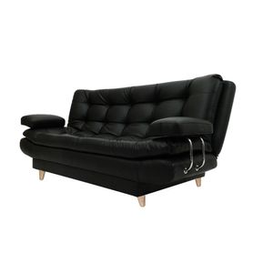 SOFA CAMA DAMASCO CON BRAZOS LINO NEGRO