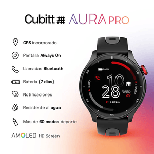 Smartwatch Reloj Inteligente Cubitt Aura Pro 1.43 Pulg. Obsidian Black