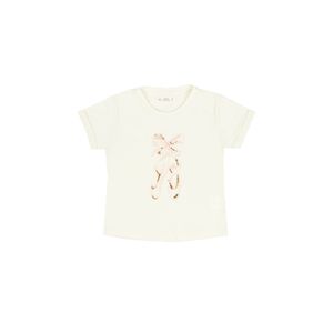 Camiseta crudo con estampado moñitos para niña