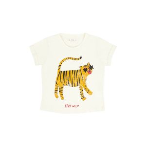 Camiseta manga corta con estampado de tigre para niña