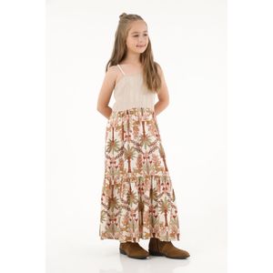 Vestido largo estampado para niña