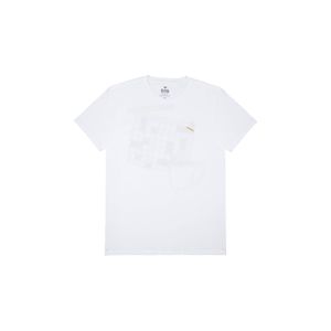 Camiseta con estampado en frente y espalda blanca para hombre