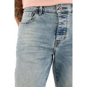 Jean Super Skinny tiro medio con arrugas 3D para hombre
