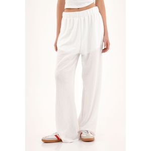 Pantalón Recto crudo en tejido de punto para mujer